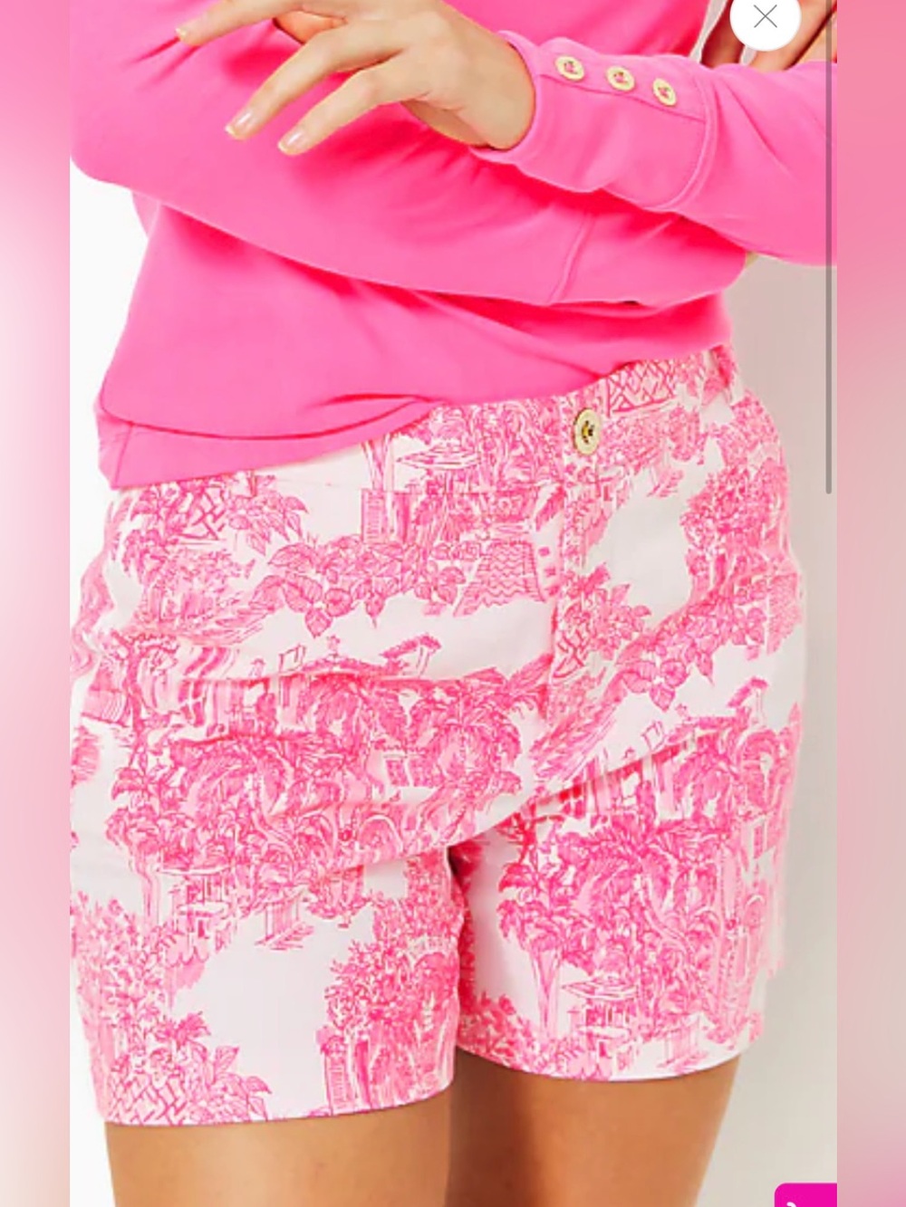 LILLY PULITZER Gretchen High Rise Short 5" Resort White PB Anniversary Toile NWT